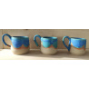 Mug en grès avec anse émaillé bleu